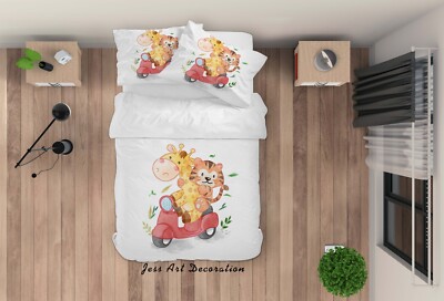 3D Animals Motorcycle Leaves Cartoon Quilt Cover Set Bedding Sets Pillowcases 64