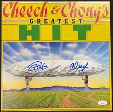 CHEECH & CHONG Signed Autographed 12x12 Greatest Album Cover Photo JSA SS46743