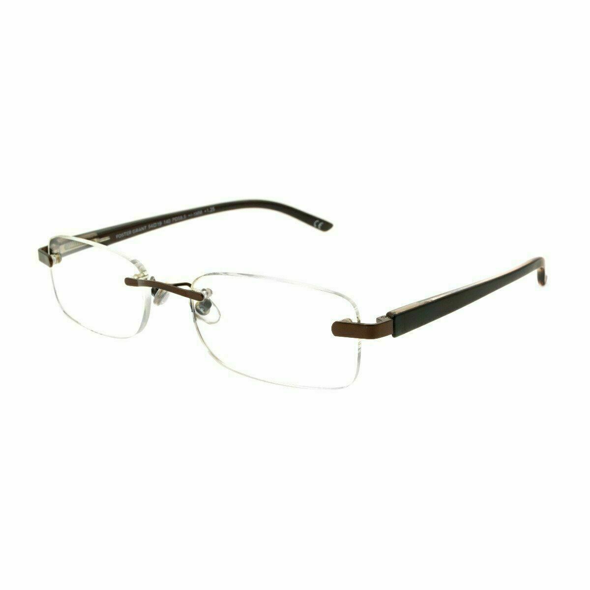 Foster Grant RICK Men's Rimless Reading Glasses (Brown, Black, Gunmetal