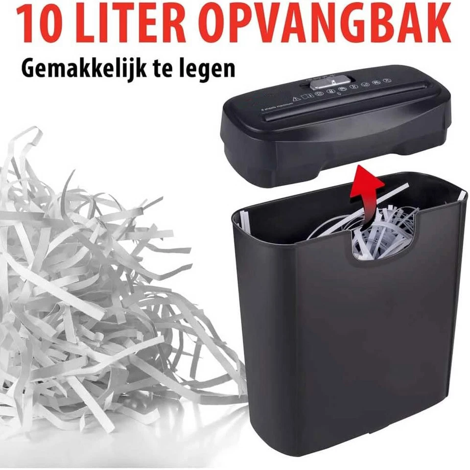 Distruggi Documenti Trita Carte Elettrico Scrivania Fogli A4 Carte Credito 10Lt - Immagine 3 di 4