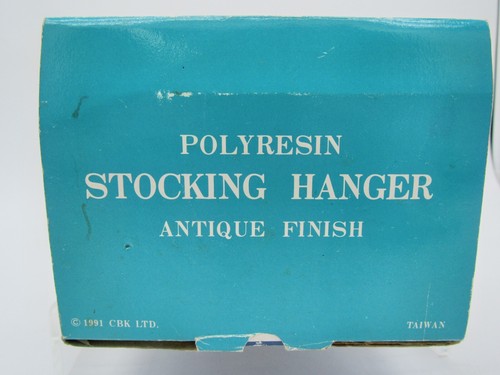 1991 CBK LTD Polyresin Christmas Stocking Hanger - X’MAS Tree, Antique Finish - Picture 8 of 8