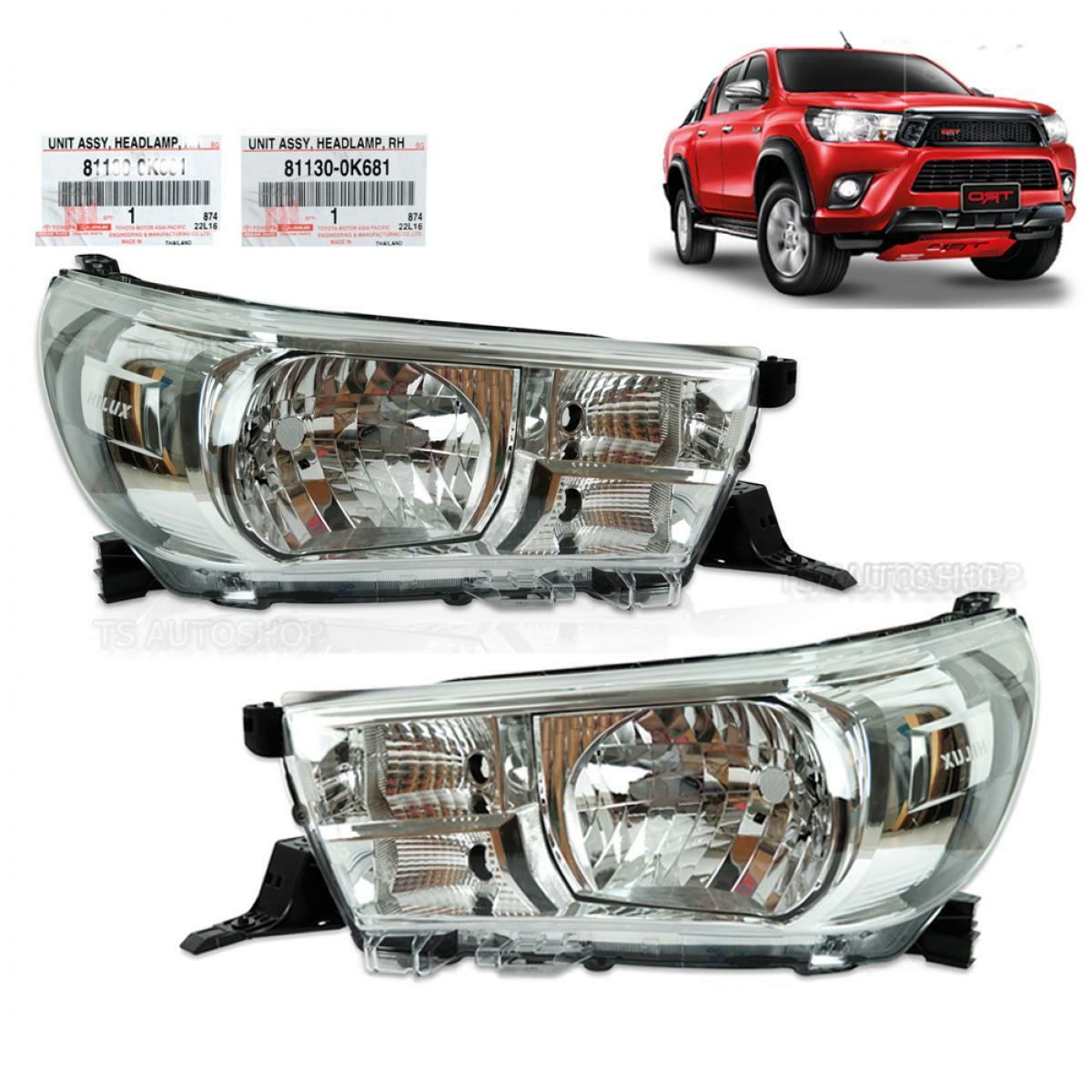 ヘッドライトユニット トヨタ ハイラックス REVO（2016〜2022年対応 2015 2016 2017 Pair Head Light Lamp RH LH 2 Pc Fits Toyota Hilux