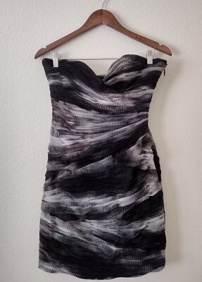 mini tie dye dress Smoke and Mirrors Ruched Tie-Dye Mesh Mini Dress, Dark Grey / M