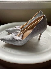 JUST FAB Khloy Classic Pump HEEL SHOE WOMENS SIZE 7.5 SILVER NEW