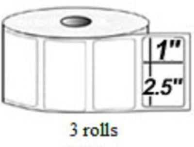 2.5''x1'' Direct Thermal Labels POS 2824 2844 ZP 450 3 Rolls 4125 Quick Books