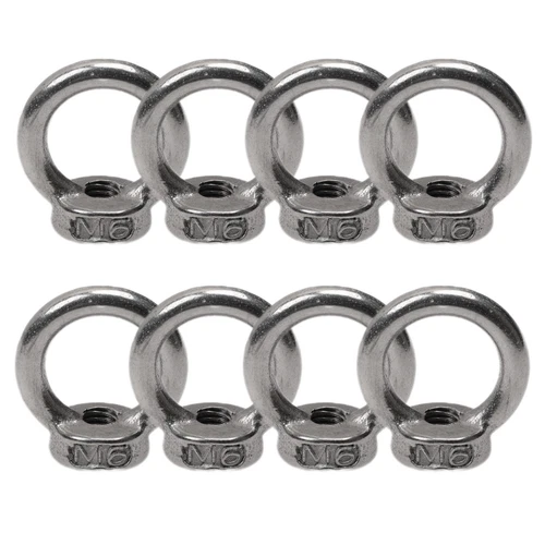 M6 Eye Nut Lifting Ring Shoulder Nuts Threaded Stainless Steel 304 Roof Rack 8x