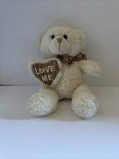 NWT New Dandee Dan Dee 11  Plush Bear Cream Brown Heart Teddy