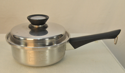 Vintage Amway Queen 18/8 Stainless Multi Ply Sauce Pan Pot with