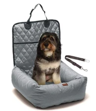 Dog Car Seat Booster 2-in-1 Pet Car seat Indoor Lounge Bed with Seat Belt Leash