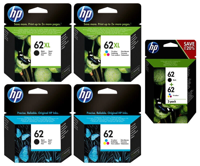 HP 62 / 62xl Druckerpatronen C2P05AE C2P07AE C2P04AE C2P06AE N9J71AE Original