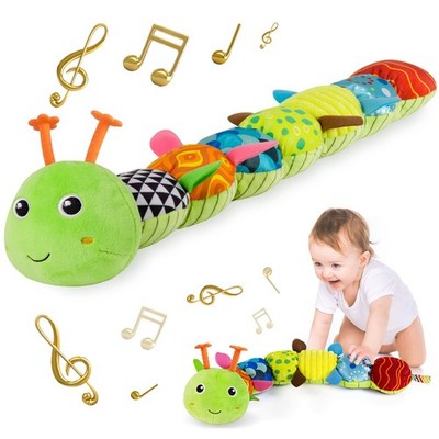 Infant Baby Musical Stuffed Animal Activity Soft Toys with Multi-Sensory Crin...