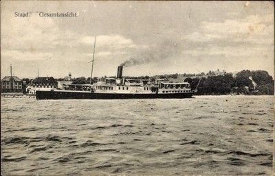 Postcard Staad Constance on Lake Constance, view of steamer city of Constance - 4949353