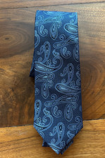 Michael Kors Men's Neck Tie Blue Paisley 100 Silk