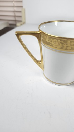 Set of Six Hutschenreuther Selb Gold-Rimmed Cups White Small Ceramic 6 Pcs - Picture 5 of 15