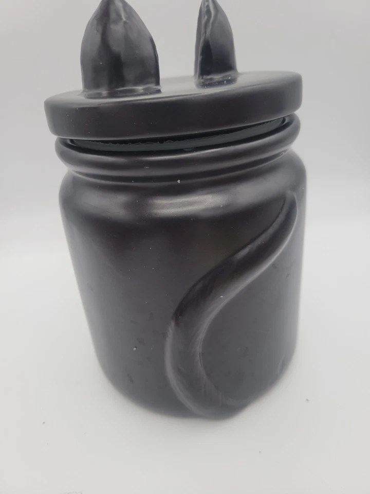 ¡Nuevo! M Magenta Rae Dunn BOO Gato Negro Halloween Galleta Mascota Golosina Tarro Bote Foto 4 de 4