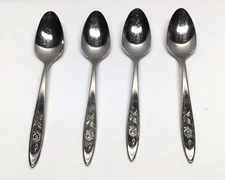 Oneida Community Teaspoons Stainless Flatware Lot Of 4