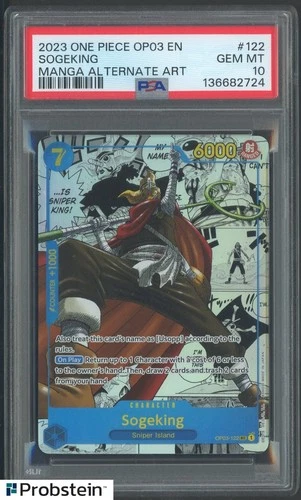 2023 One Piece OP03 En Manga Alternate Art #122 Sogeking PSA 10 GEM MINT