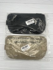 Travelambo RFID Blocking Travel Money Belt Waist Pouch Black  Beige Set of 2