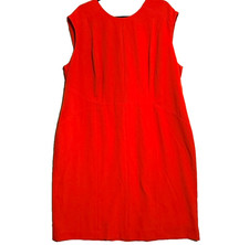 Kasper Structured Sheath Sleeveless Dress Womens 24W Career Workwear Red Orange