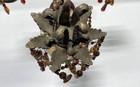 Brass Candelabra Hollywood Regency Style Beaded Prisms Decor India Ornate — photo 6