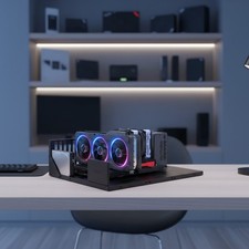 Durable Black Plastic Gaming Case - Open Chassis for High Airflow  Easy Testing