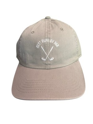 Wembley Best Papa Par Hat Cap Gray Soft Cotton Twill Golf Dad Father Day Gift