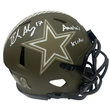 Brandon Aubrey Signed Salute 23 Mini Helmet w/ Americas Kicker Beckett BAS COA