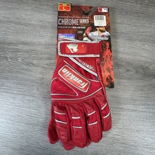 Franklin Powerstrap Chrome Batting Gloves Red Youth Large L