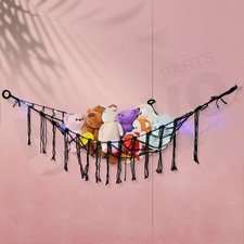 W/ LED Light Kids Toy Storage Organizer Stuffed Animal Toy Hammock Net