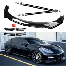 Front Bumper Lip Body Kit Spoiler Splitter Glossy Black For Porsche Panamera