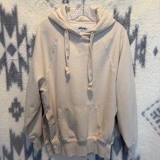 American Eagle Cream Pullover Hoodie Women's Medium Heavyweight Sweatshirt