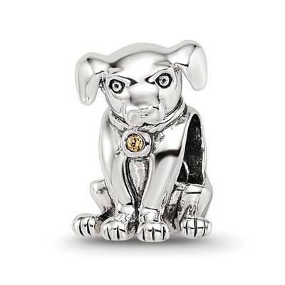 Silver Reflections Crystal Lab Puppy Bead QRS3466
