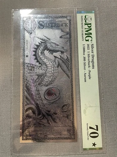 2022 Silverback • Purple Dragon • PMG 70  • 1/1000 oz .999 Silver • SN #897