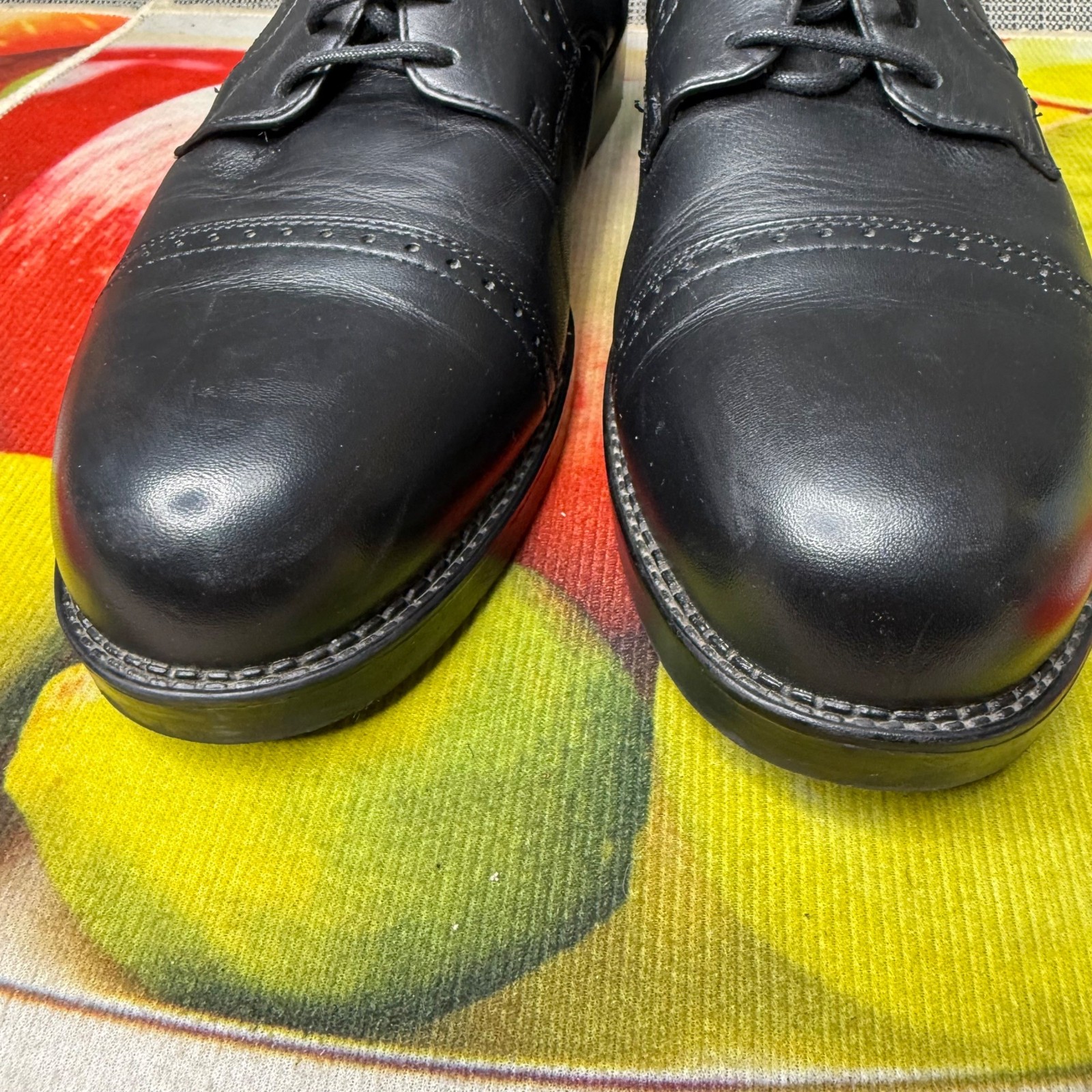 SAOLA Scarpe eleganti Oxford stringate Nunn Bush da uomo taglia 13M in pelle nera con punta a cappuccio