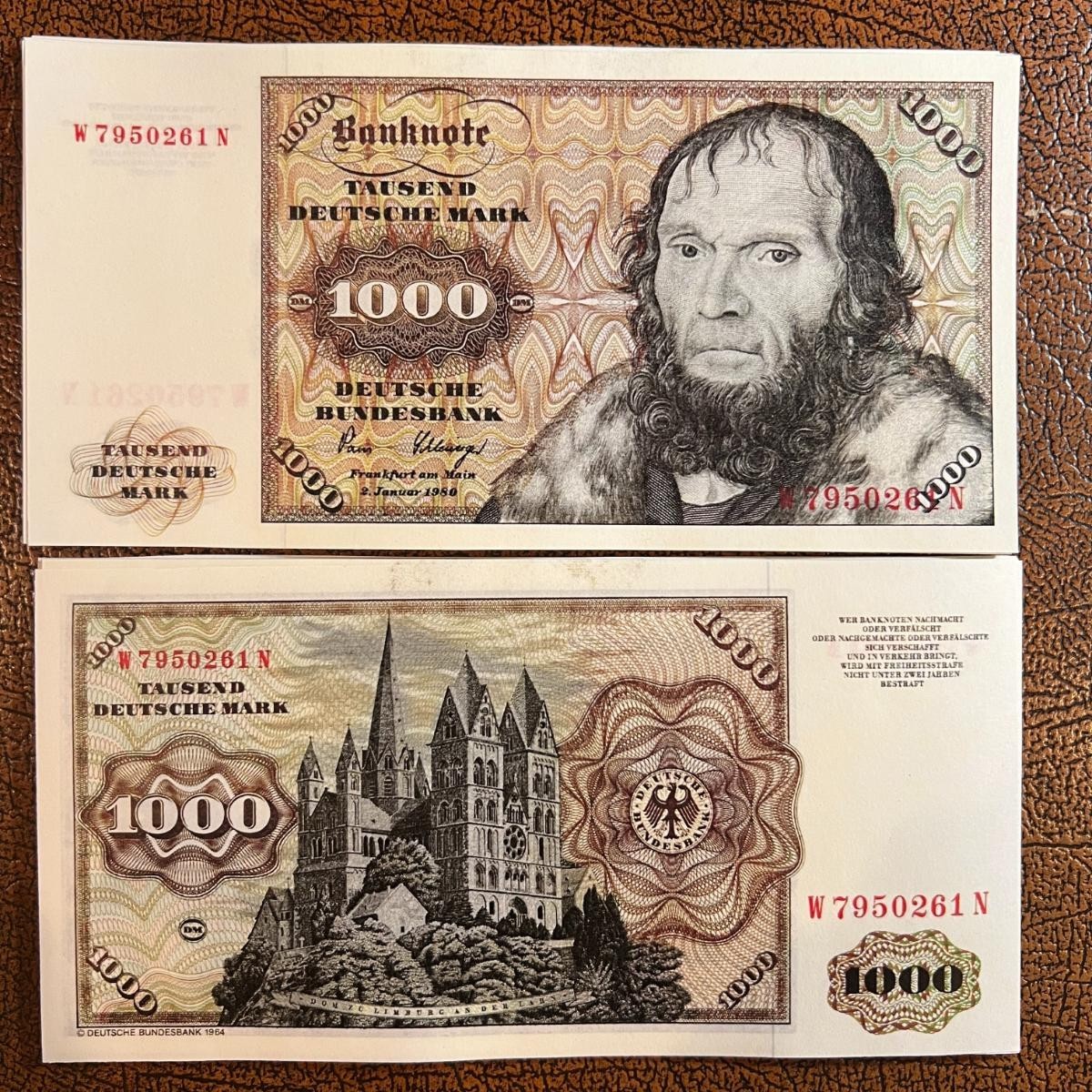 Germany, set of 7 notes: 5, 10, 20, 50, 100, 500, 1000 Deutsche Mark - COPY