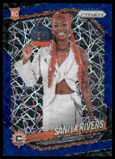 2025 Panini Prizm WNBA #150 Saniya Rivers Blue Velocity Prizms