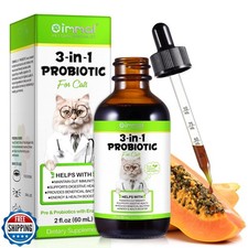 3-in-1 Probiotics for Cats with Digestive Enzymes and Prebiotics   Supports G