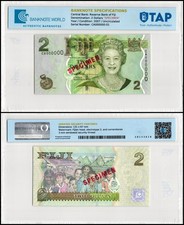 Fiji 2 Dollars, 2007 ND, P-109as1, UNC, Specimen, Authenticated