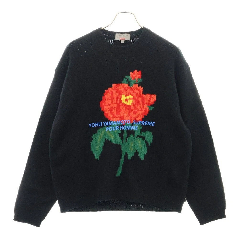 Pull Supreme taille S 20Aw Yohji Yamamoto fleurs et garçon col rond K Fki50