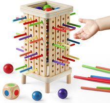 Montessori Game Wooden Board Game, Multiplayer for Kids 4-8, Math Educational, F