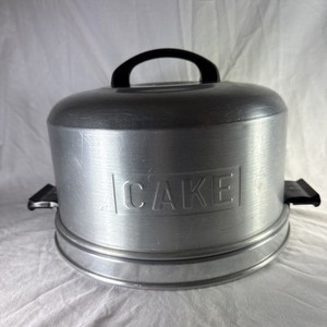 Vintage Retro 1950's Kromex Aluminum Locking Cake Cover Holder Carrier Server