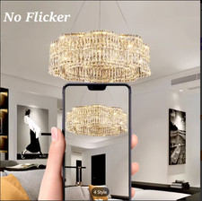 Crystal Chandelier Elegant Hanging Light Metal Flush Mount Ceiling Light High-en