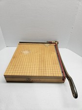Vintage Ingento No. 4 Paper Cutter Guillotine Wooden Cast Iron