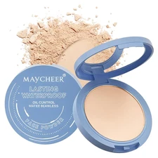 Maycheer Face Powder - Maycheer Lasting Waterproof Pressed Powder Compact, Maych