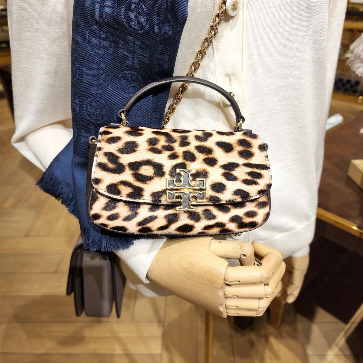Tory Burch Britten Haircalf Animal Print Leopard Mini Bag