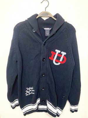 Undefeated Men's Knit Varsity Letterman Buttoned Cardigan Sweater Size Medium