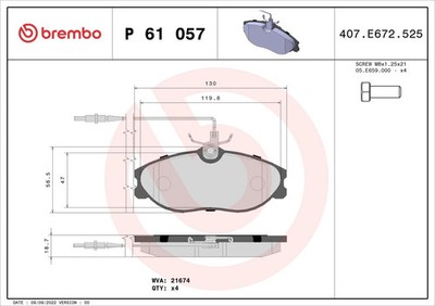 BREMBO Bremsbelagsatz Scheibenbremse PRIME P61057 für PEUGEOT CITROËN XSARA ZX