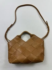 Parker Clay Acacia Woven Handbag Crossbody Leather Brown Boho Chic Lux