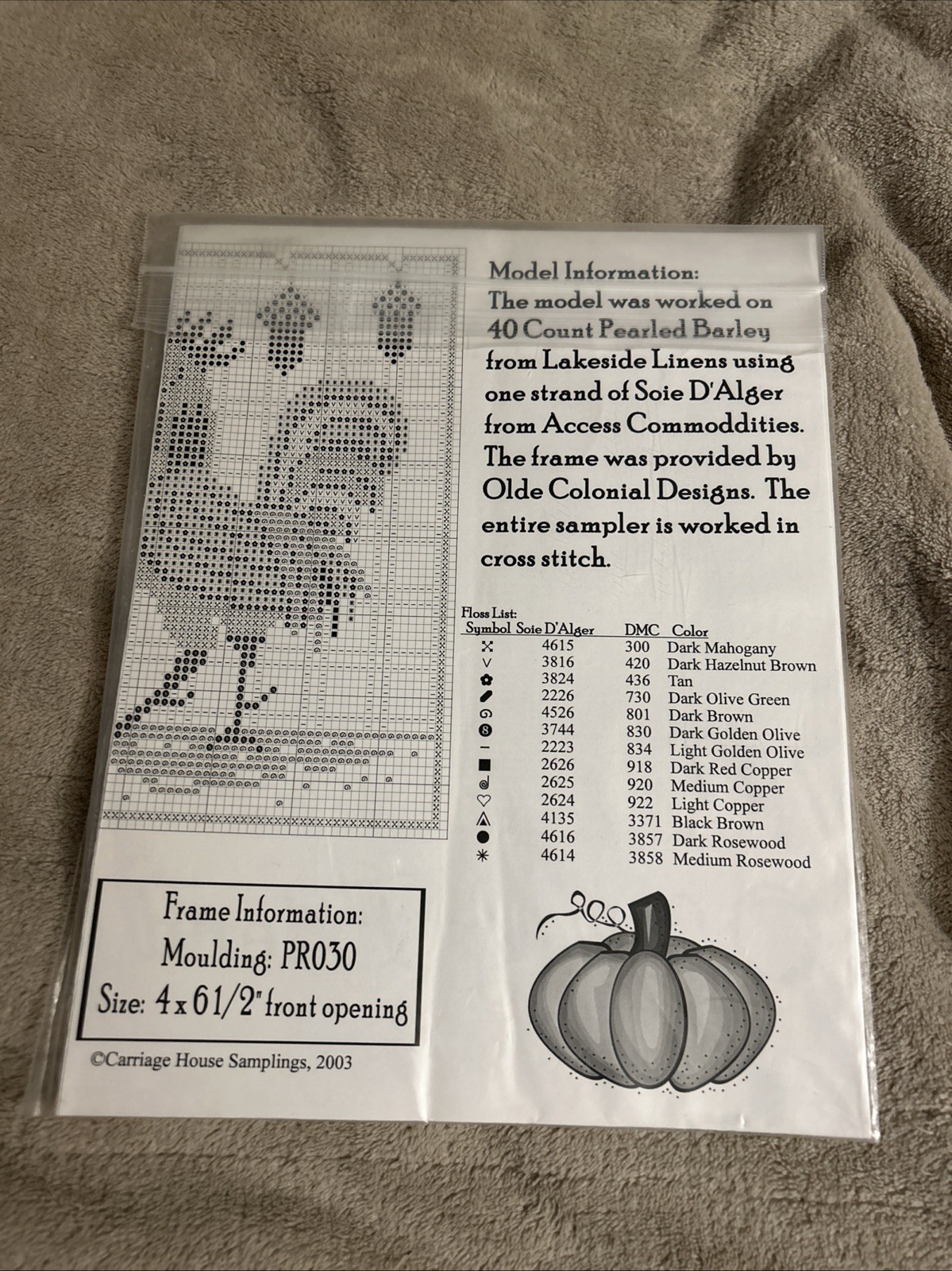 Counted Cross Stitch Chart Oliver & Friend Carriage House Samplings