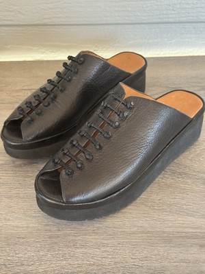 L Amour Des Pieds Arienne Platform Wedge Black Sandals Leather Women s Size 6.5M